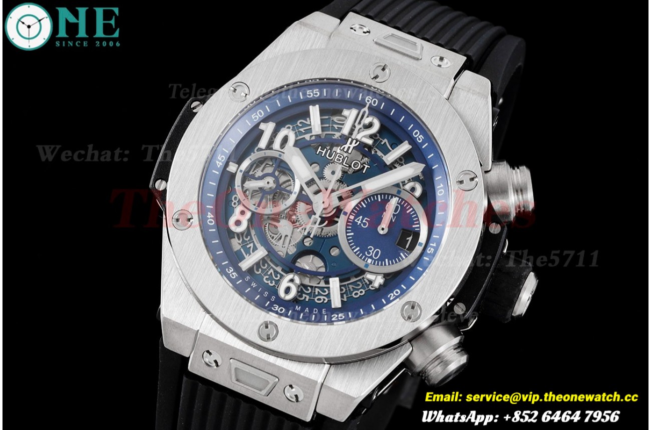 Big Bang Unico 42mm TI/RU Skeleton Blue Dial BBF HUB1280