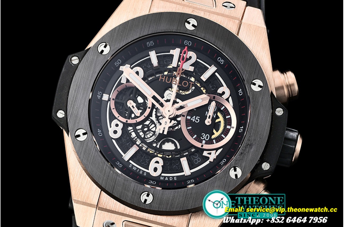 Hublot - Big Bang Unico 45mm CER/RG/RU Black V2 Asia 7750 Mod