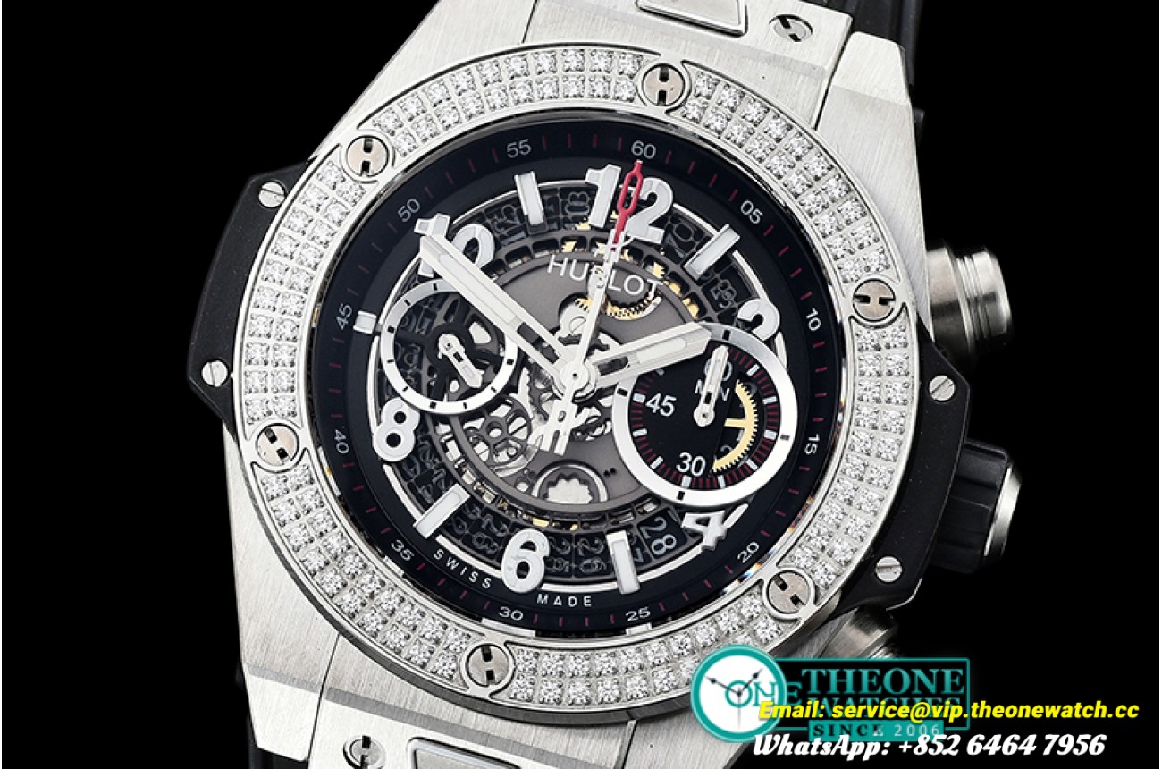 Hublot - Big Bang Unico 45mm DIAM/SS/RU Grey V2 Asia 7750 Mod
