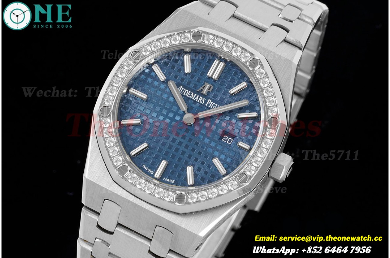 Royal Oak Ladies 33mm SS/SS Diamond/Blue JJF Swiss Qtz