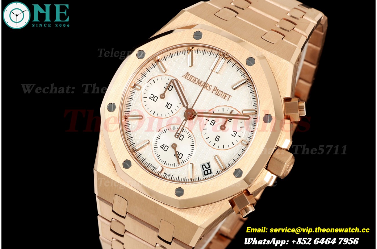 Royal Oak Chrono 26240OR 41mm RG/RG White Dial DDSF DD4401 Super Clone