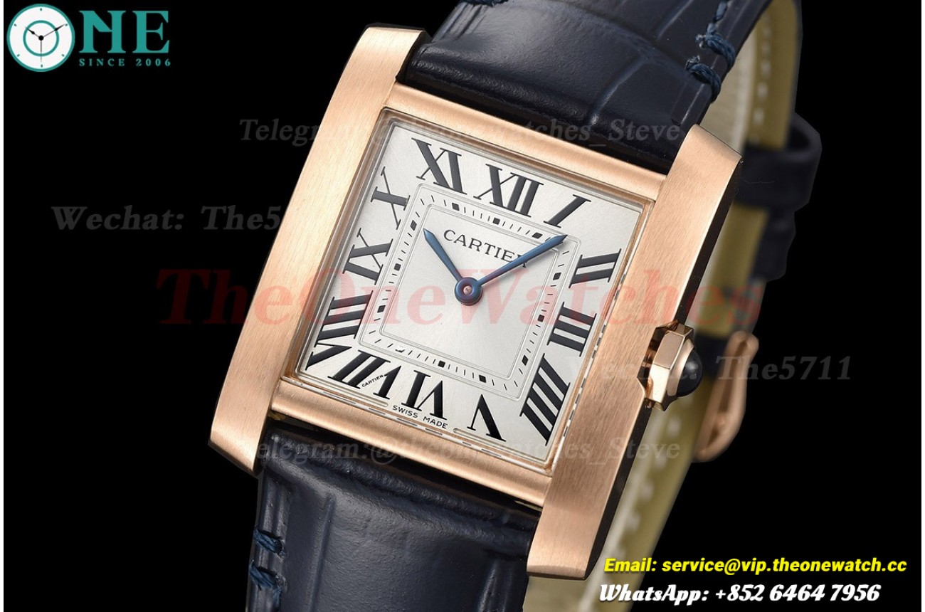 Tank Française 27mm RG/LE Silver Dial 8848F Quartz