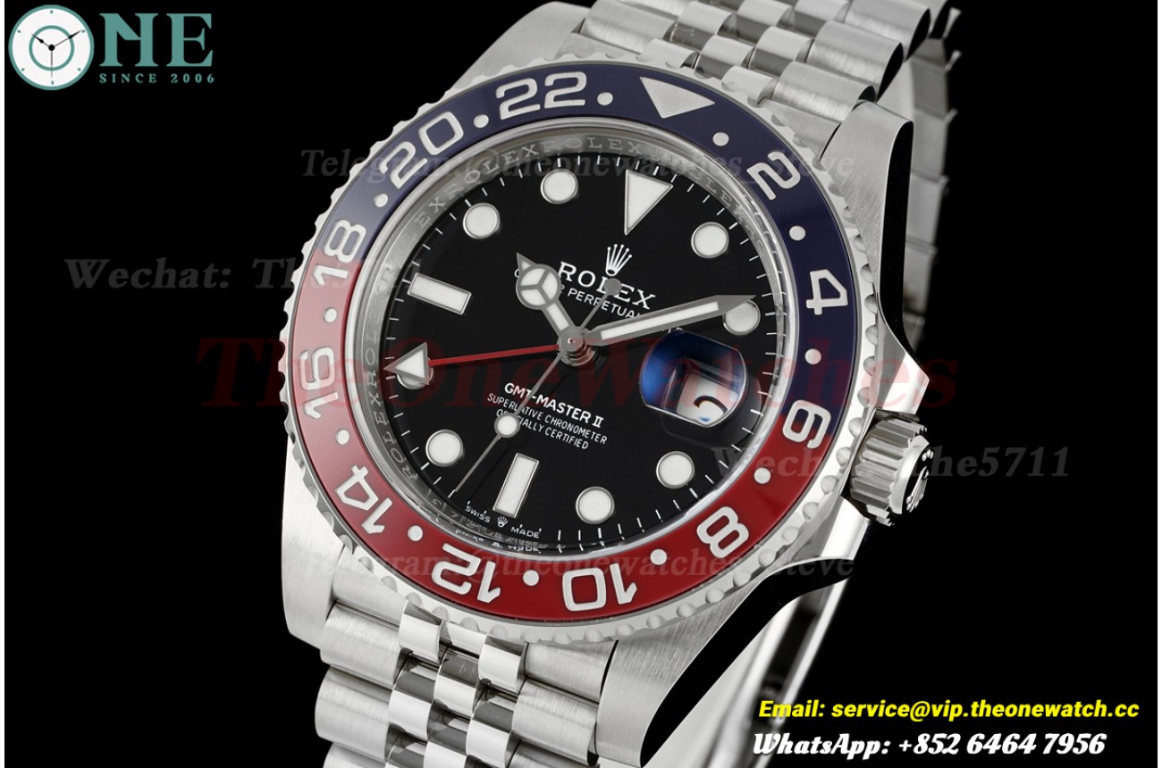 GMT Master II 126710 Pepsi Jub 40mm SS/SS Black Dial Clean Plus DD3285