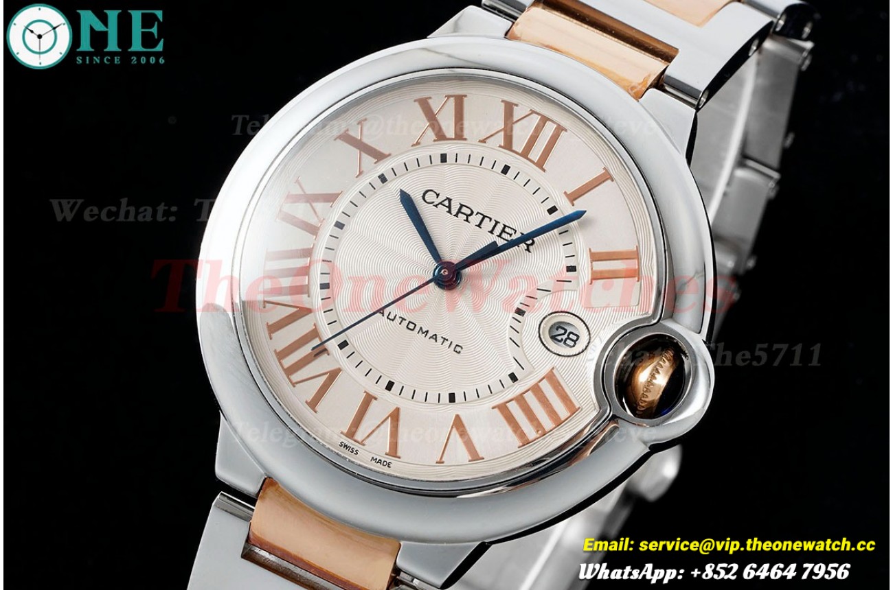 Ballon Bleu De Cartier 42mm RG/SS White Dial AF A2824