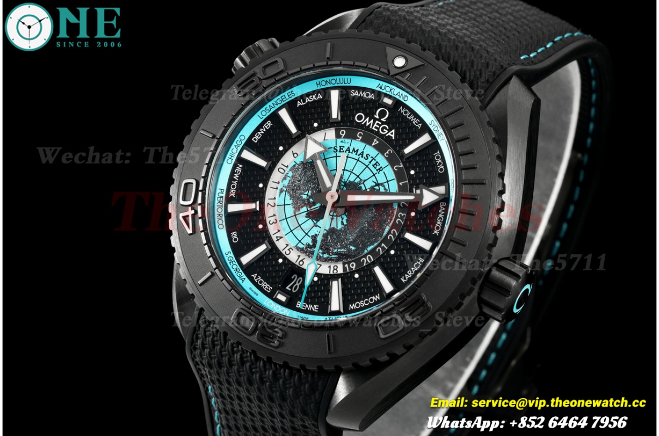 Planet Ocean Worldtimer 45.5mm Cer/RU Blue Dial VSF A8938