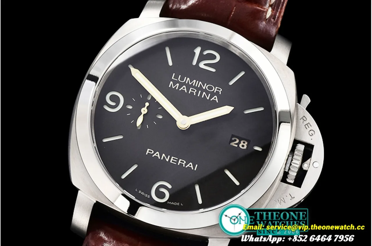 Panerai - PAM351 Q Lum. Marina 3 Days TI/LE Brown VSF P9000 Mod