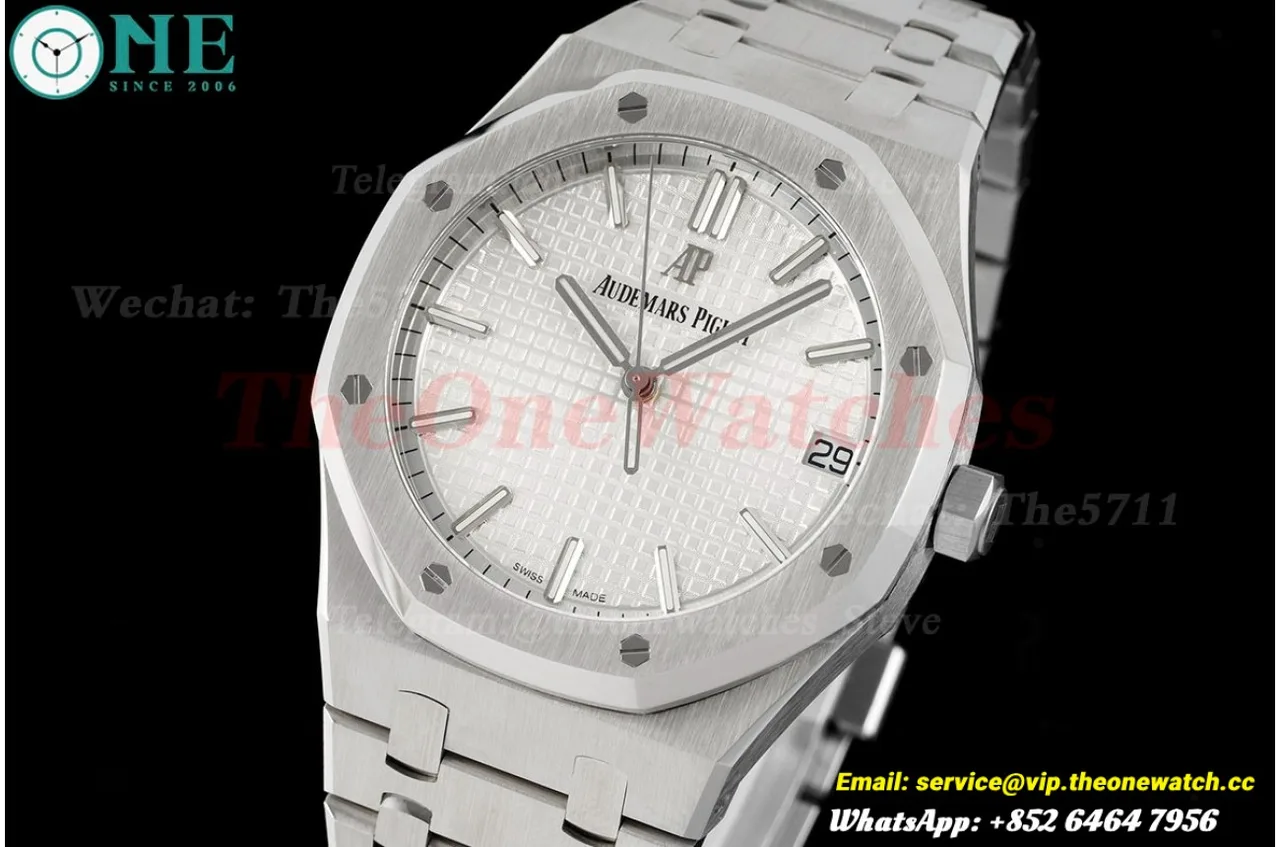 Royal Oak 41mm 15500 SS/SS White/Stk ZF V3 A4302 Super Clone