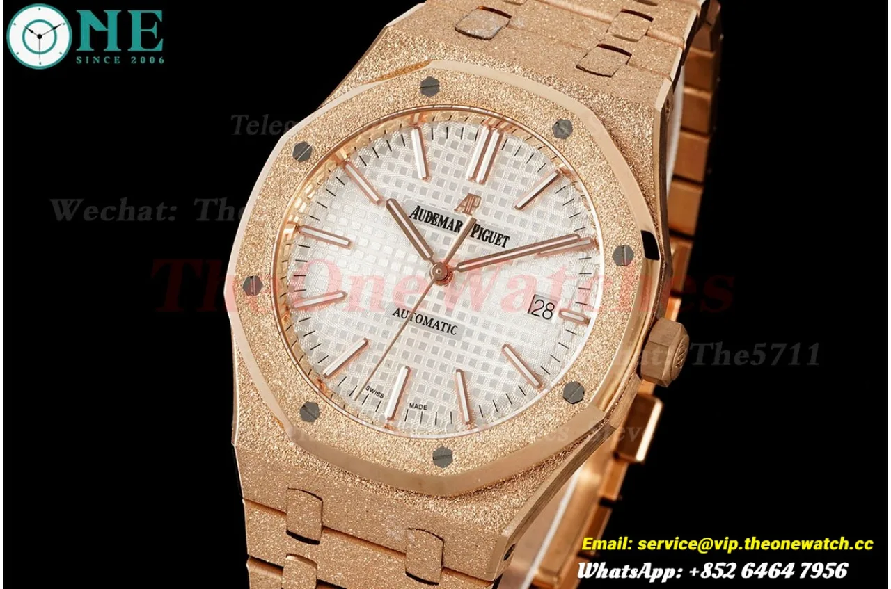 Royal Oak 15400 Frosted 41mm RG/RG White IPF SA3120 Super Clone