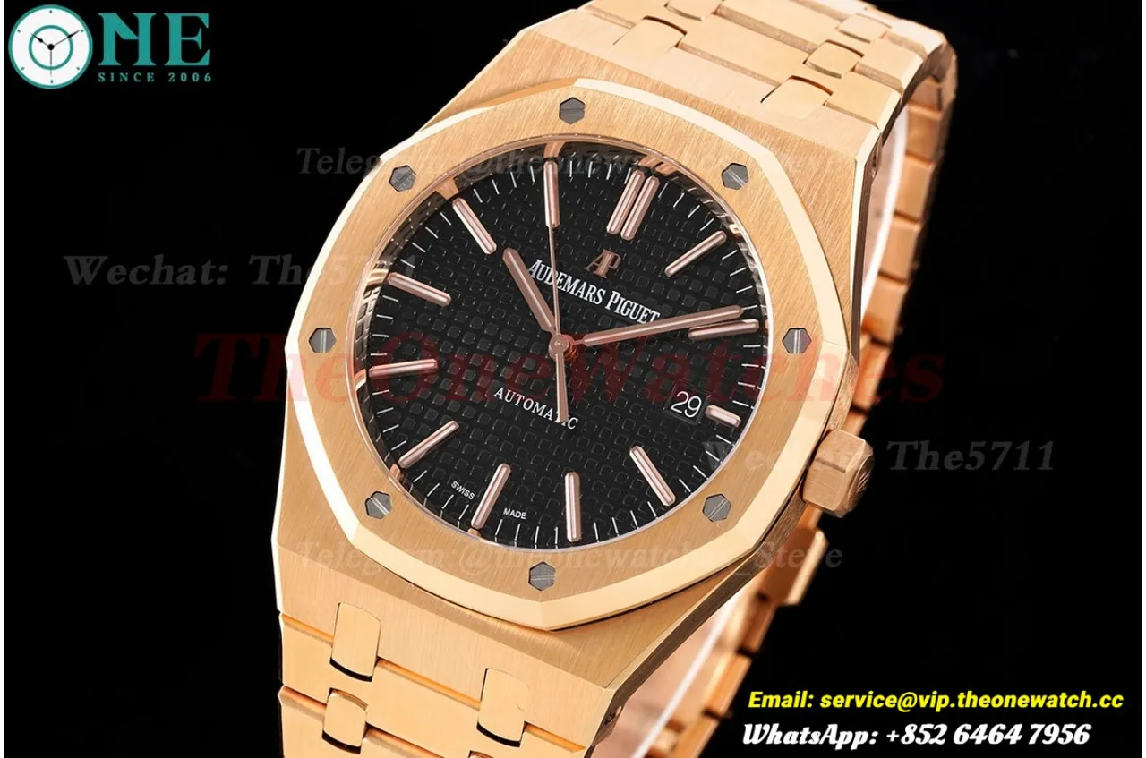 Royal Oak 15400 RG/RG Black/Stk APSF SA3120 Super Clone