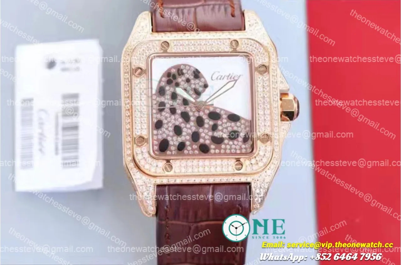 Cartier - Santos 100 42mm Dia RG/LE Dia/Leopard TWF MY8215