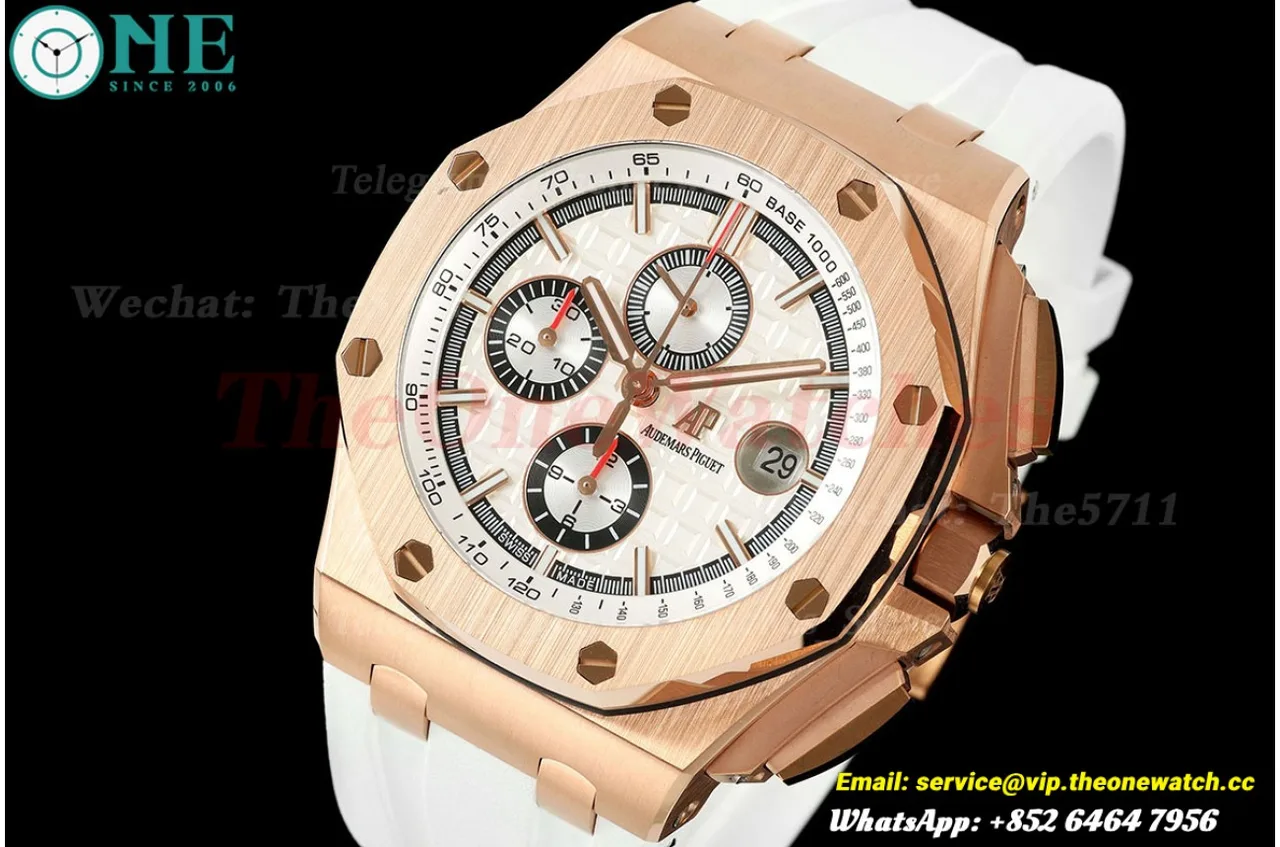 Royal Oak Offshore 26408OR 44mm RG/RU White Dial APJF A3126