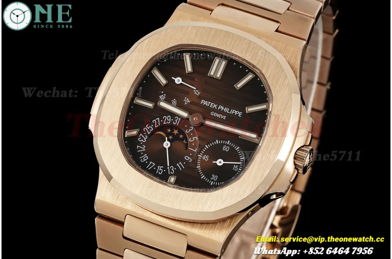 Nautilus 40mm 5712 RG/RG Brown/Stk UMI PPF240 (Weighted Approx.195g)(Free Sprung)