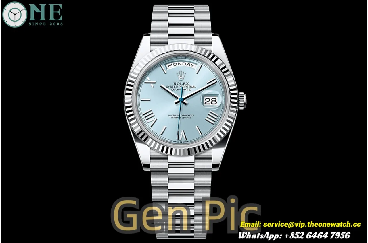 DayDate 228236 40mm SS/SS Ice Blue/Rmn VSF V2 DD3255 (Weighted Approx.182g)