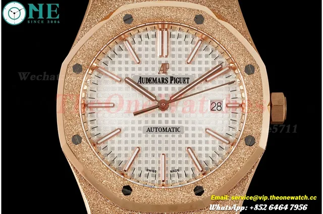 Royal Oak 15400 Frosted 41mm RG/RG White IPF SA3120 Super Clone — photo 2