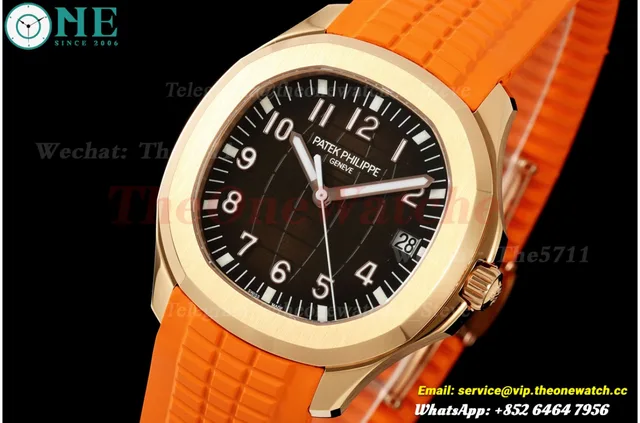 Aquanaut 5167 40mm RG/RU Brown Dial on Orange Rubber Strap BBF DPB330 Super Clone