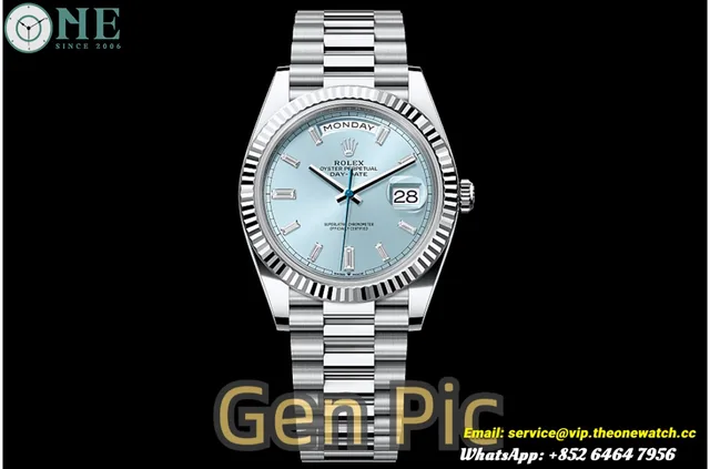DayDate 228236 40mm SS/SS Ice Blue/Dia VSF V2 DD3255 (Weighted Approx.182g)