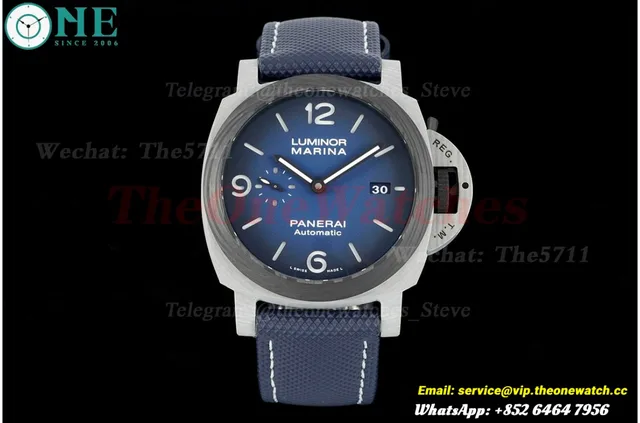PAM1663 Lum. Marina Auto 44mm Blue TI/FC/NY VSF P9010 — photo 4