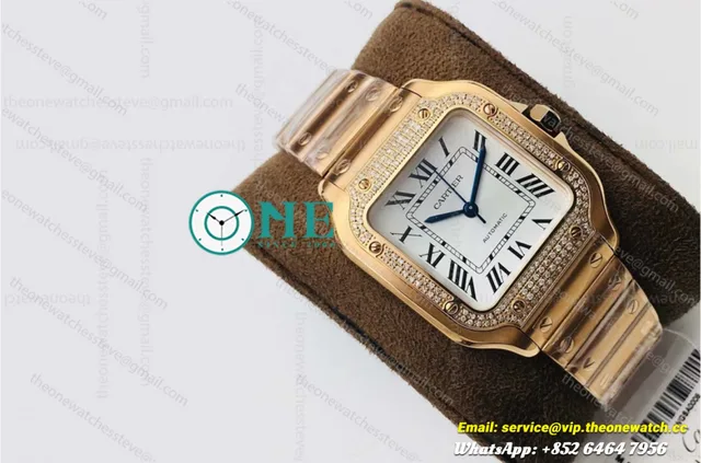 Santos Diamonds RG/RG White/Roman Dial KORF MY9015 — photo 3