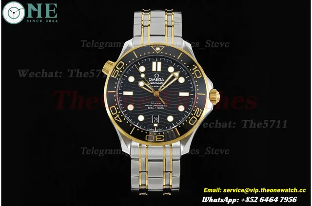 Seamaster 300m 2019 42mm YG/SS Black/Dot Dial VSF VS8800 Super Clone
