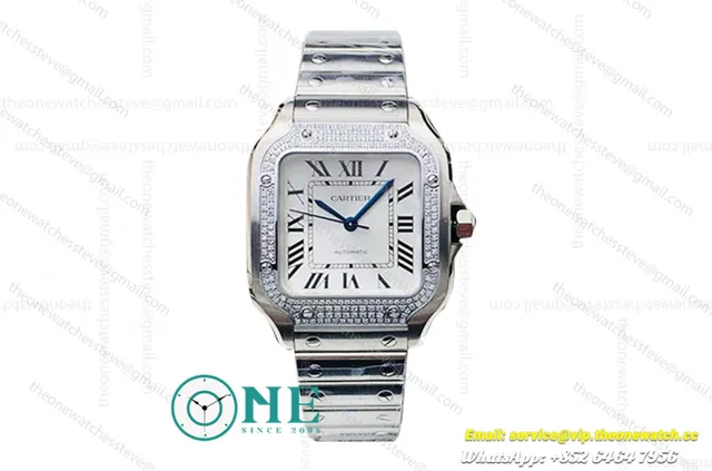 Santos Diamonds SS/SS White/Mois Dial KORF MY9015