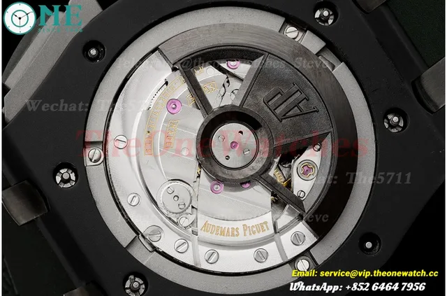 Royal Oak Offshore 26405CE 44mm Black Cer/RU Green Dial APJF A7750 Mod — photo 16