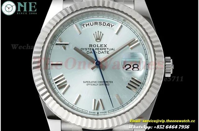DayDate 228236 40mm SS/SS Ice Blue/Rmn VSF DD3255 Super Clone — photo 2