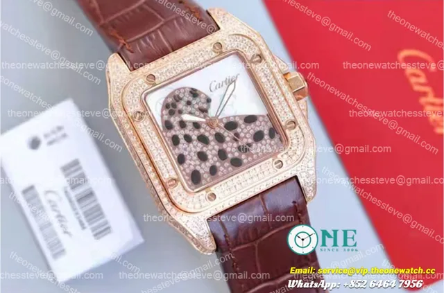 Cartier - Santos 100 42mm Dia RG/LE Dia/Leopard TWF MY8215 — photo 3