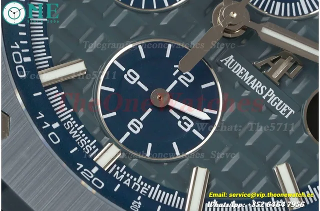 Royal Oak Offshore 26405CG 44mm Blue Cer/RU Green Dial APJF A7750 Mod — photo 5