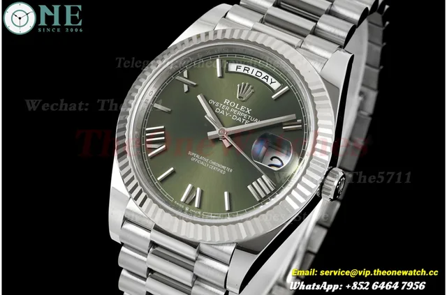 DayDate 228239 40mm SS/SS Green/Rmn VSF V2 DD3255 (Weighted Approx.182g)