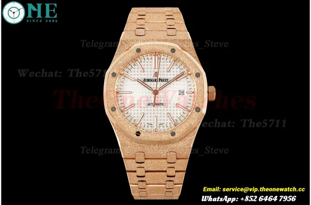 Royal Oak 15400 Frosted 41mm RG/RG White IPF SA3120 Super Clone — photo 4
