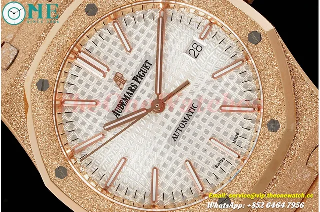 Royal Oak 15400 Frosted 41mm RG/RG White IPF SA3120 Super Clone — photo 3