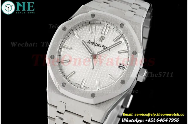 Royal Oak 41mm 15500 SS/SS White/Stk ZF V3 A4302 Super Clone