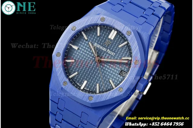 Royal Oak 41mm 15500 Blue Ceramic/Cer Blue/Stk ZF SA4302 (Free Sprung)