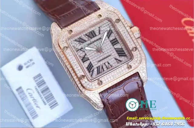 Cartier - Santos De Cartier 42mm Dia RG/LE Dia/Rmn TWF 8215 — photo 7