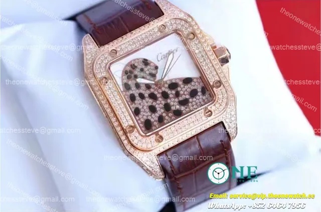 Cartier - Santos 100 42mm Dia RG/LE Dia/Leopard TWF MY8215 — photo 7