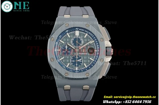 Royal Oak Offshore 26405CG 44mm Blue Cer/RU Green Dial APJF A7750 Mod — photo 4