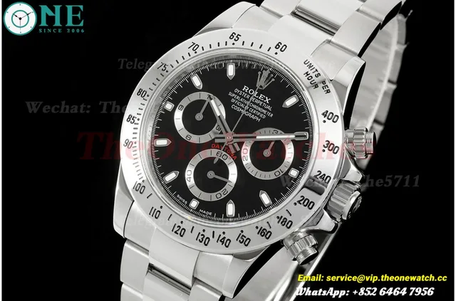 Daytona 116520 40mm SS/SS Black Dial UFO UFO.F4130 (Free Sprung)