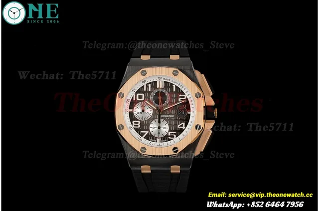 Royal Oak Offshore 26405NR 44mm Black Cer/RU Grey Dial APJF A7750 Mod — photo 4