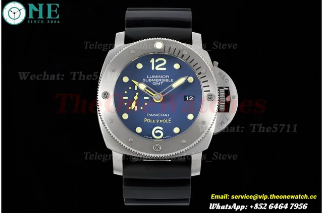 PAM719 Submersible 1950 GMT 47MM TI/RU Blue VSF P9001 — photo 4