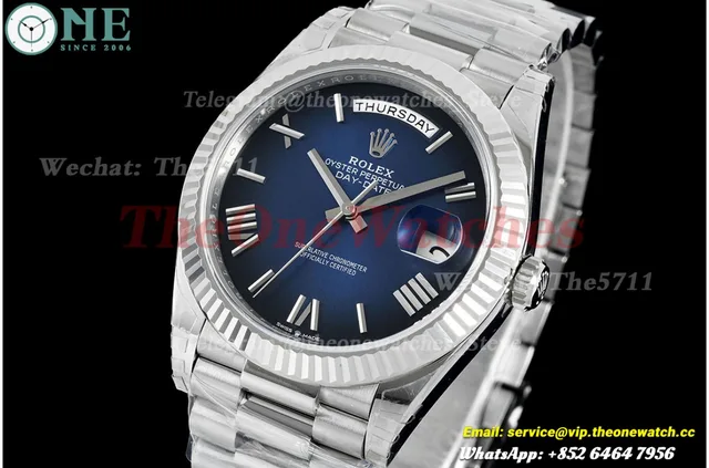 DayDate 228239 40mm SS/SS Blue Ombre/Rmn VSF V2 DD3255 (Weighted Approx.182g)