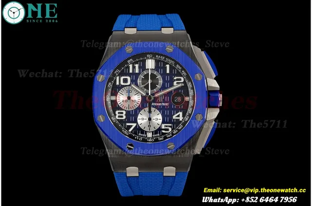 Royal Oak Offshore 26405CE 44mm Black Cer/RU Dark Blue Dial APJF A7750 Mod — photo 4