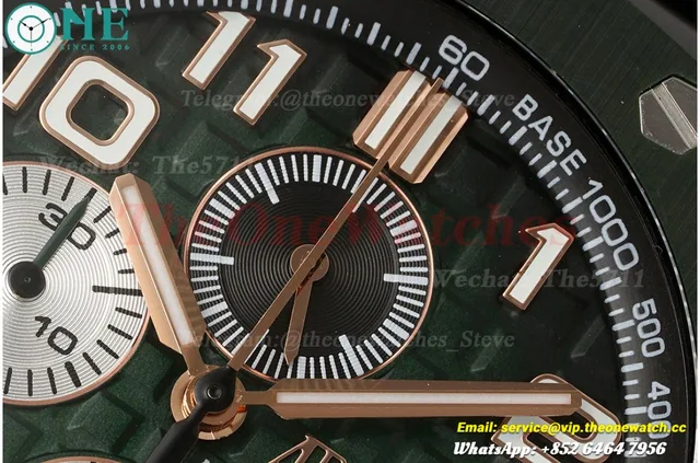 Royal Oak Offshore 26405CE 44mm Black Cer/RU Green Dial APJF A7750 Mod — photo 6