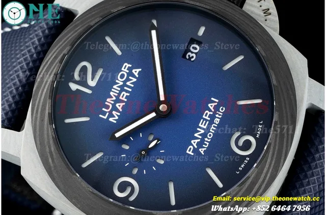 PAM1663 Lum. Marina Auto 44mm Blue TI/FC/NY VSF P9010 — photo 3