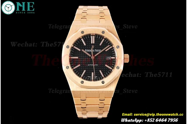 Royal Oak 15400 RG/RG Black/Stk APSF SA3120 Super Clone — photo 3