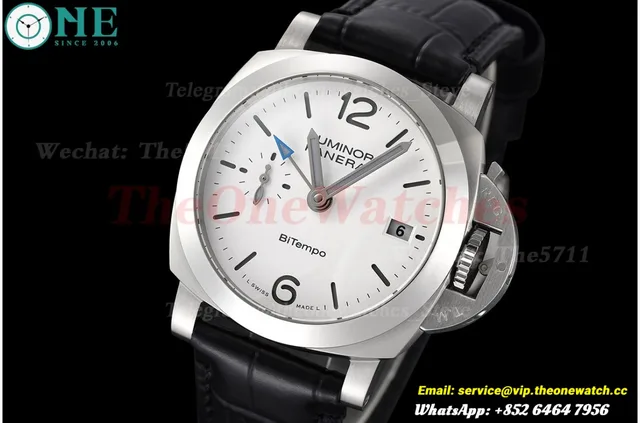 Luminor PAM1367 Bitempo GMT 40mm SS/LE White Dial VSF P900