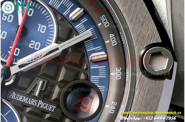 Royal Oak Offshore 44mm Michael Schumacher SS/RU Grey/Blue JJF A3126 — photo 5