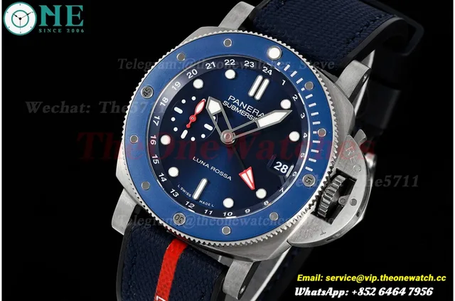 Submersible PAM1507 Luna Rossa 42mm SS/RU Blue Dial VSF P900