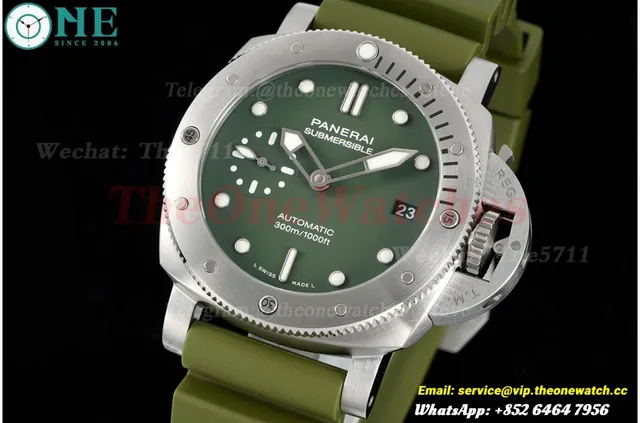Submersible PAM1055 Verde Milit 42mm SS/RU Green VSF P900