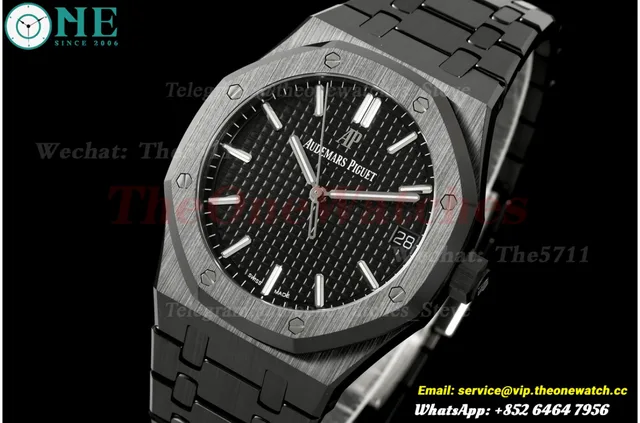 Royal Oak 41mm 15500 Black Ceramic/Cer Black/Stk ZF SA4302 (Free Sprung)