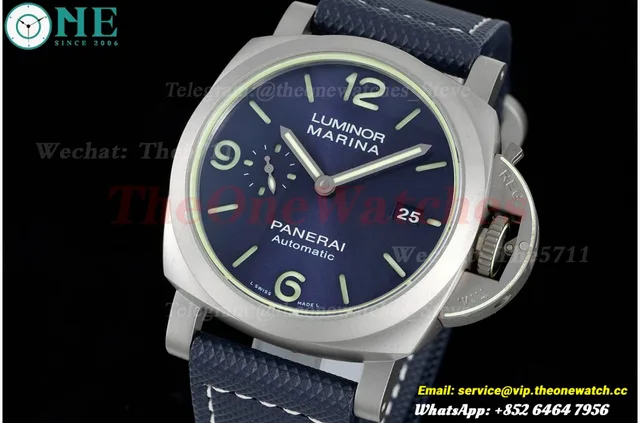 PAM1117 Lum. Marina Auto 44mm TI/NY Blue VSF P9010